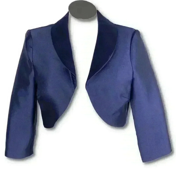 New SLNY womens jacket size 16 navy blue shrug formal mother of the bride - Picture 1 of 12